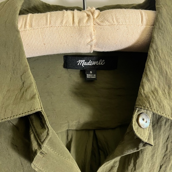 Madewell Olive Button Up Shirt Size Small - Picture 7 of 7